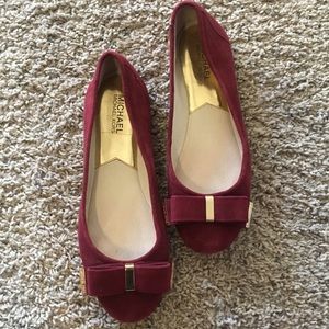 Red velvet Michael kors flats